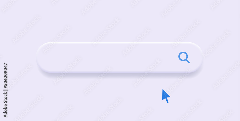 Aufkleber Search bar frame with magnifier icon, search boxes template for web page internet browser in 3d