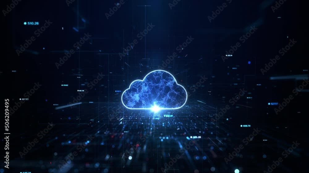Poster Digital Cloud Computing Cyber Security, Digital Data Network Protection, Future Technology Digital Data Network Connection Abstract Background Concept.