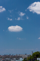 Obraz premium 夏の名古屋市の街並みの風景と綺麗な青空