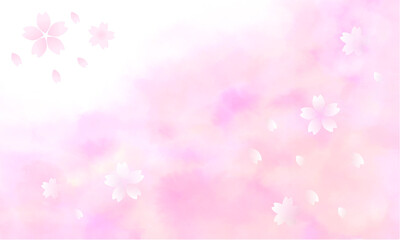 水彩_桜の背景フレーム