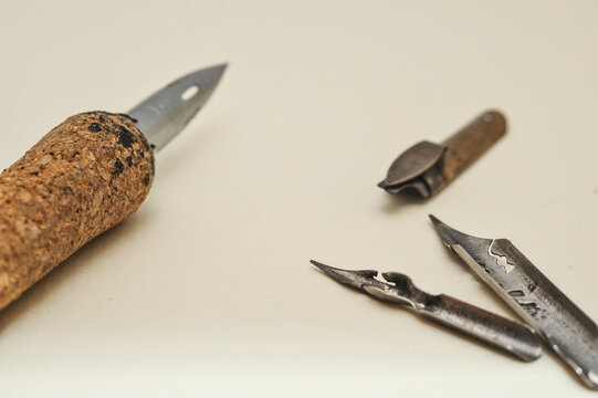 Nibs, Nib Holder, Nib Attached To The Holder - Calligraphy Set 3