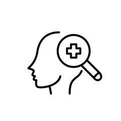Mental health diagnostics. Pixel perfect, editable stroke line icon