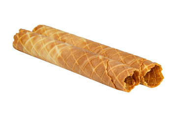 Wafer crispy stick tube isolated on the white background