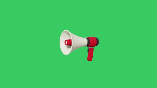 Red Megaphone with Chroma Key 
