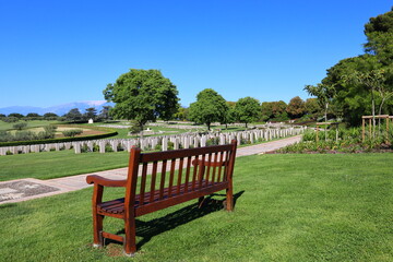 Torino di Sangro, Italy - Sangro River War Cemetery. British and Commonwealth War Cemetery. Soldiers who are fallen in WW2 during the fighting near the Sangro River