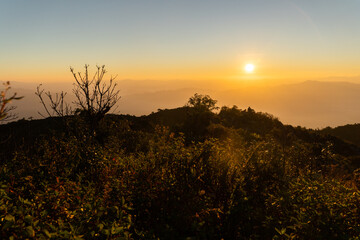 The view of Doi Luang Chiang Dao limestone mountain in Chiang Dao Wildlife Reserve area, A popular tourist attraction of Chiang Mai Province, Thailand