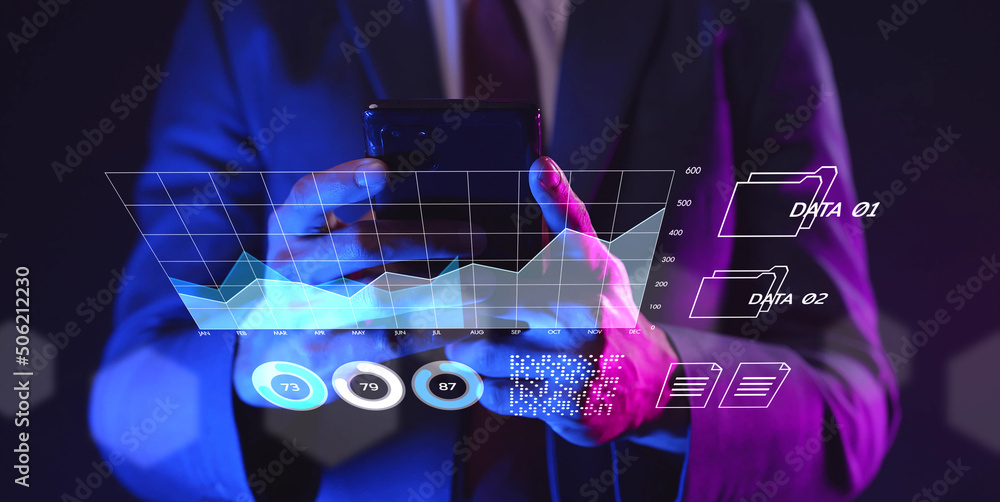 Poster global business finance gdp graph chart report stock exchange market trading investment and business