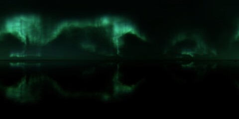 Obraz na płótnie Canvas HDRI - Ice terrain with Aurora Borealis on the sky 38 - Panorama