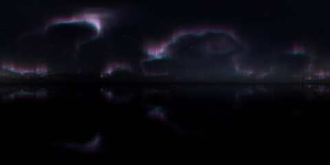 HDRI - Ice terrain with Aurora Borealis on the sky 40 - Panorama