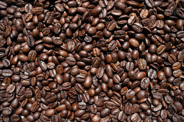 Roasted coffee beans background