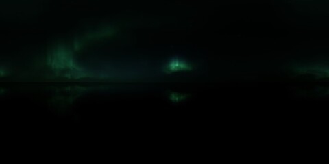 HDRI - Ice terrain with Aurora Borealis on the sky 28 - Panorama