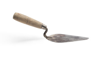 Old trowel isolated on white