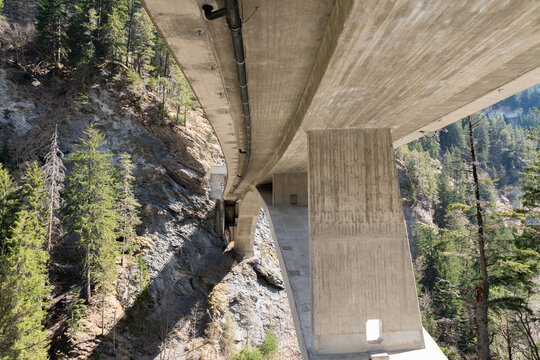 Under the bridge in Grison in Switzerland