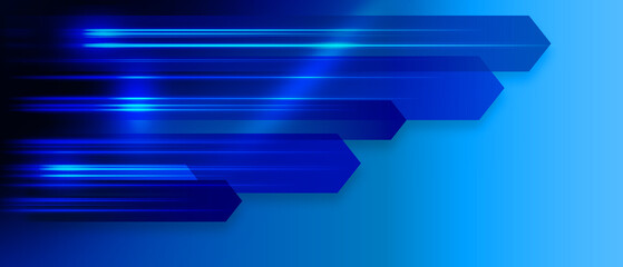stripe line and arrows with blue light, speed motion background