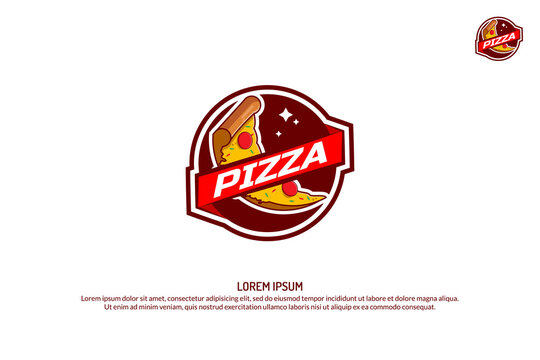 Vector illustration of pizza. pizza logo icon.symbol for fast food restaurant.