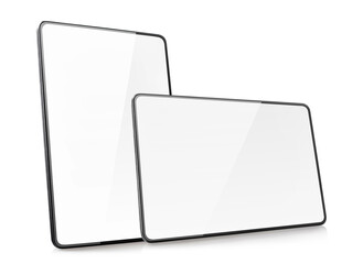 Fototapeta na wymiar Black tablet computers, isolated on white background