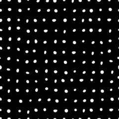 Seamless black polka dot print. Dotted vector pattern. Abstract minimalistic background.