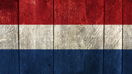Netherlands flag. Netherlands flag on a wooden board
