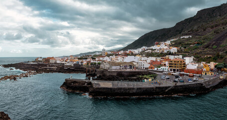 Garachico, Tenerife, Canary islands, Spain: Overview of the colorful and beautiful town of Garachico.