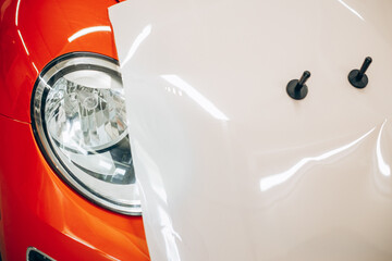 Car wrapping with foil at car service