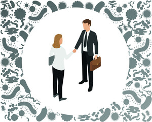 Fototapeta premium risk of infection. Business deal during the pandemic. virus and health concept. 