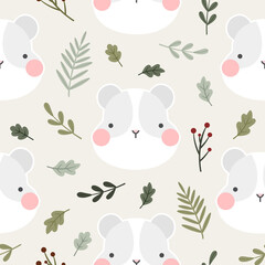 Hamster seamless pattern, vector illustration background