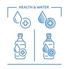 Bottle healthy pure natural organic water drink symbol vector icon