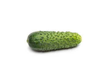 Fresh green cucomber isolated on white background.