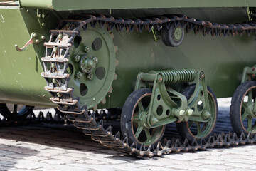 tank tracks close-up. military equipment