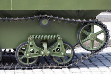tank tracks close-up. military equipment