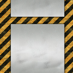 Metal plate with warning stripes