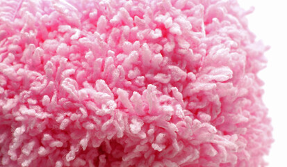 close-up pink wool yarn ball