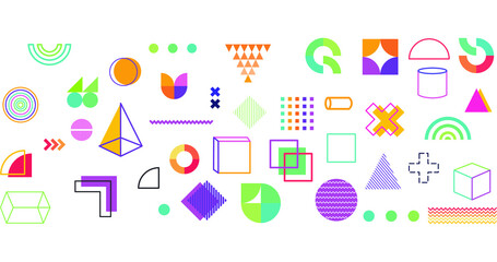 Abstract Bauhaus geometric pattern background vector circle