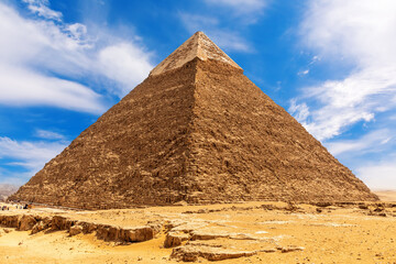 The Great Khafre Pyramid famous Wonder of the World, Egypt, Giza