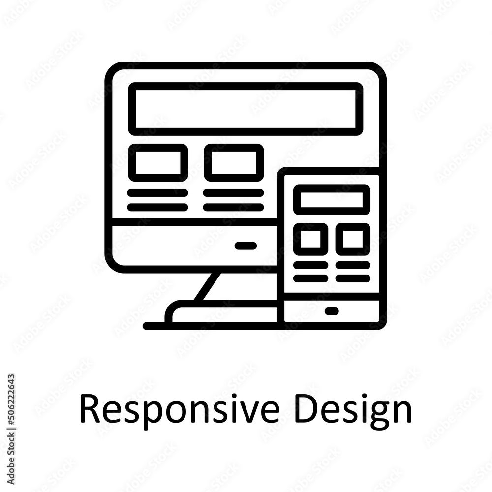 Poster responsive design vector outline icon design illustration. graphic design symbol on white background