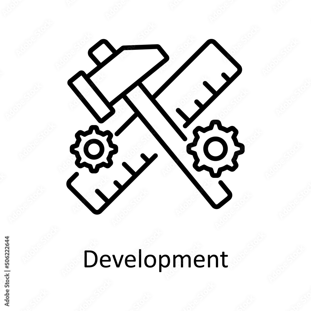 Poster development vector outline icon design illustration. graphic design symbol on white background eps 1