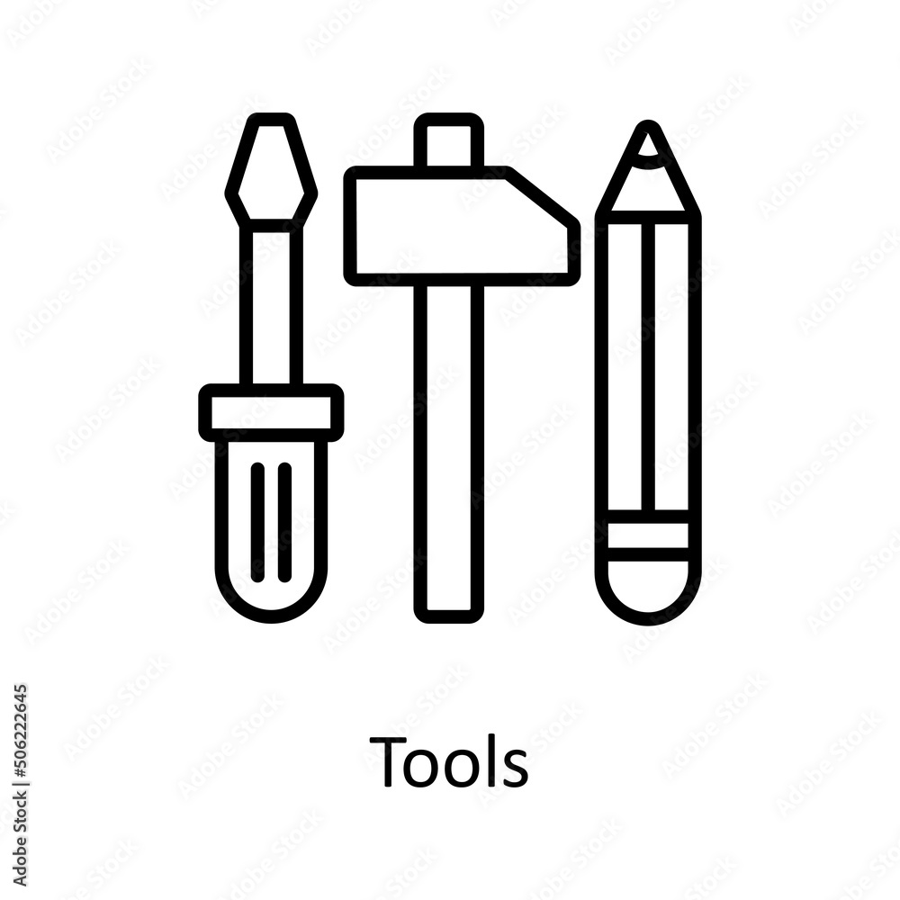 Poster tools vector outline icon design illustration. graphic design symbol on white background eps 10 file