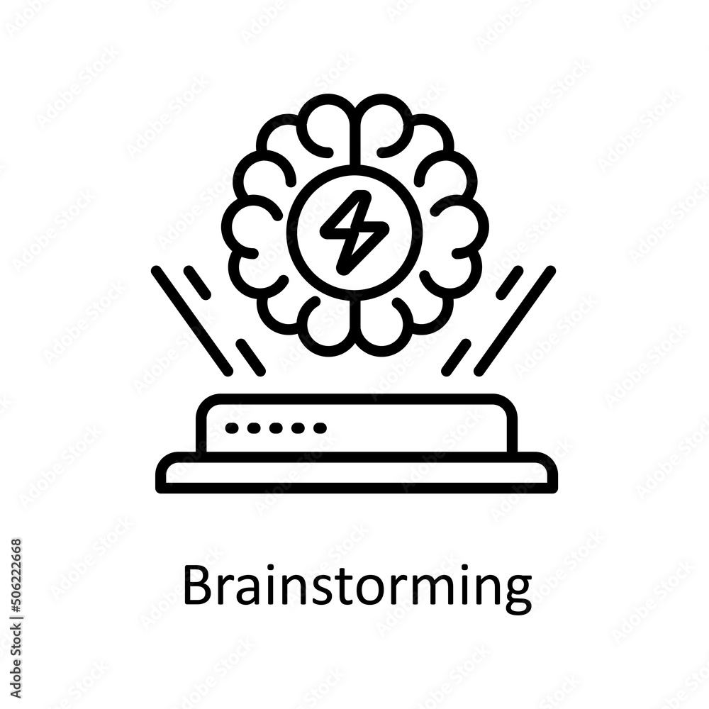 Poster brainstorming vector outline icon design illustration. graphic design symbol on white background eps