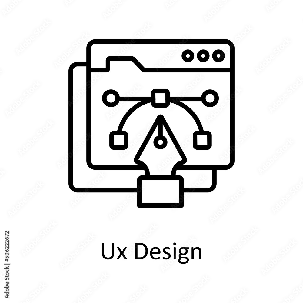 Poster ux design vector outline icon design illustration. graphic design symbol on white background eps 10 