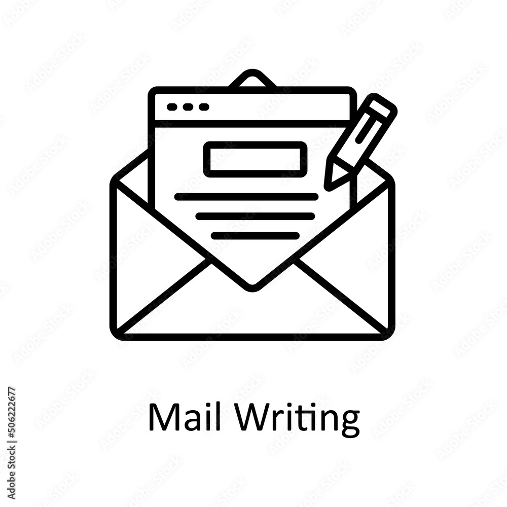 Poster mail writing vector outline icon design illustration. graphic design symbol on white background eps 
