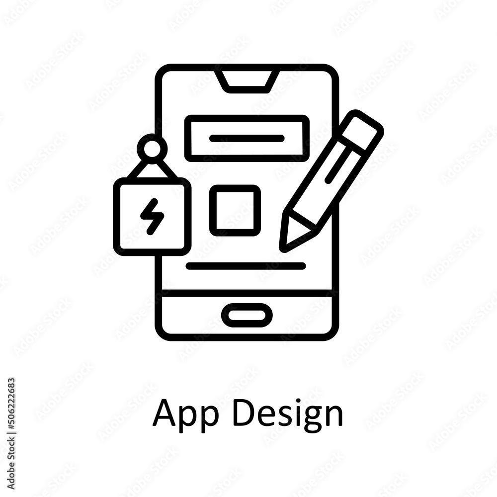 Poster app design vector outline icon design illustration. graphic design symbol on white background eps 10