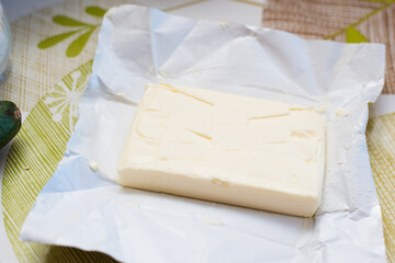 piece of butter on the table