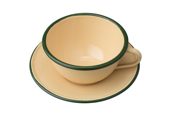 Vintage Zinc Coffee Cup Set isolated on white