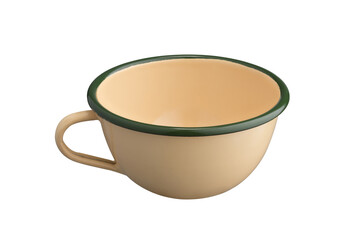 Vintage Zinc Coffee Cup Set isolated on white