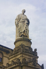 Fototapeta na wymiar Statue of Alessandro Volta at Piazza Alessandro Volta in Como, Italy