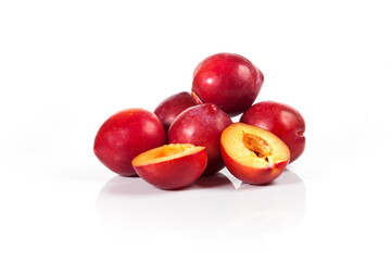 fresh nectarines isolated on a white background