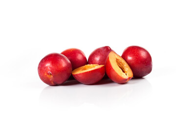 fresh nectarines isolated on a white background