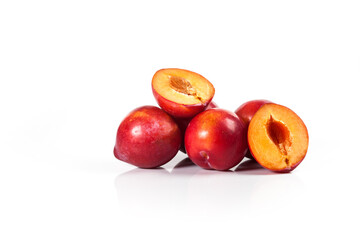 fresh nectarines isolated on a white background