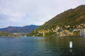 Panorama of Lake Como in Lombardy	
