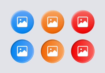 gallery icon vector, silhouette of an image icon, Photo album icon sign - picture symbol - image photos sign icons buttons in gradient colors red, orange, blue, colorful icon button